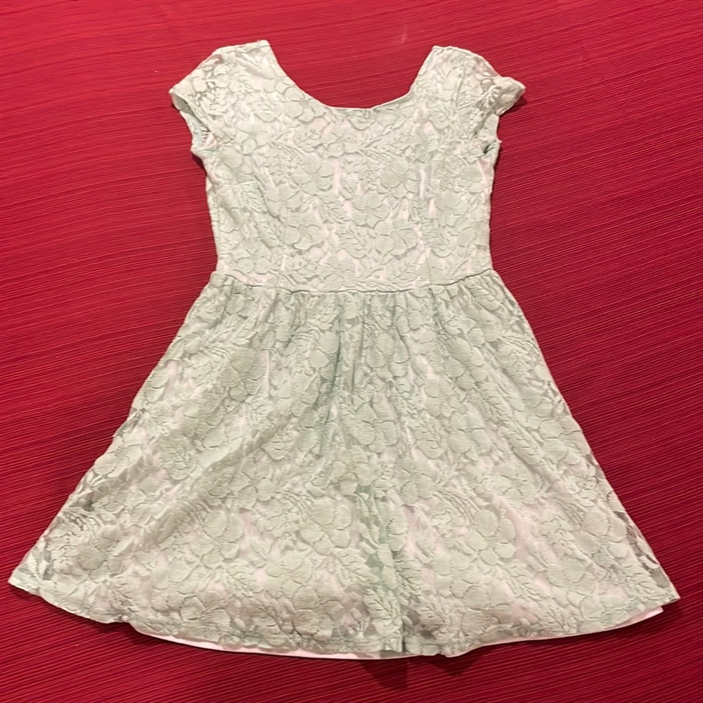 Vanity light teal floral dress